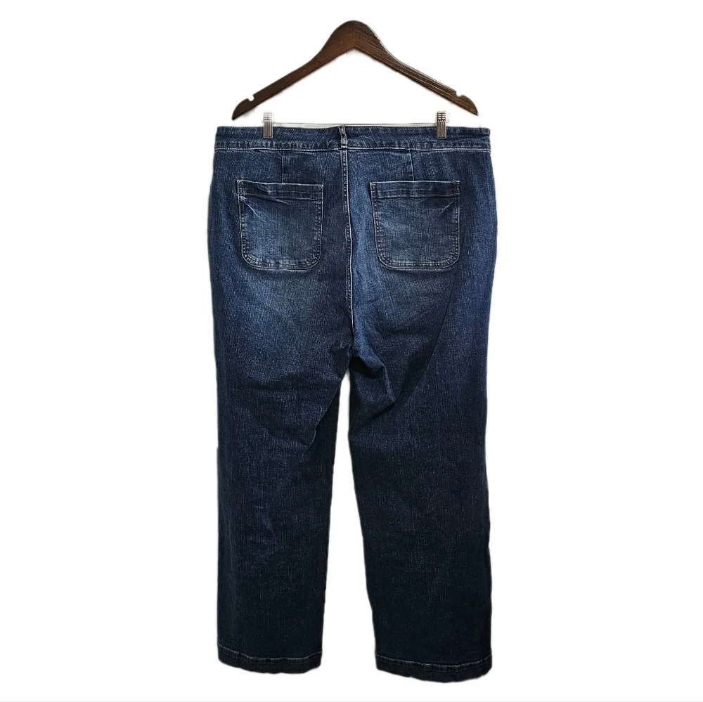 Torrid casual high rise wide leg stretch blue denim jeans size 16T